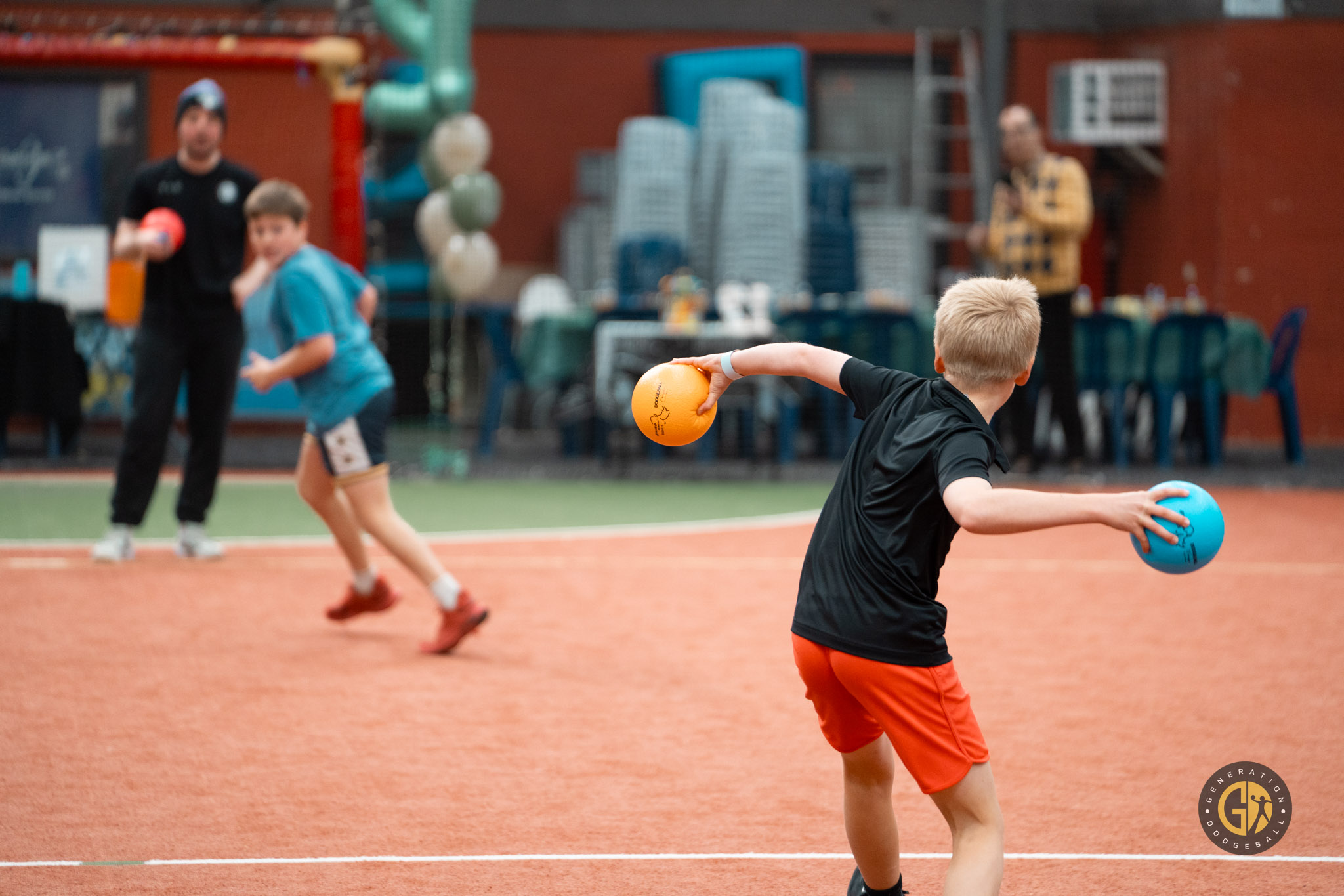 Children playing dodgeball with professional coaching and skill development at Generation Dodgeball Kids Academy Melbourne